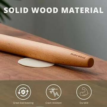 Muso Wood 15.75" Tapered Rolling Pin & Silicone Mat Set