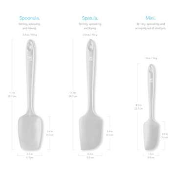 DI ORO Silicone Spatula Set - Rubber Kitchen Spatulas for Baking, Cooking, & Mixing - 600°F Heat-Resistant & BPA Free Silicone Scraper Spatulas for Nonstick Cookware - Dishwasher Safe (3pc, Stone)