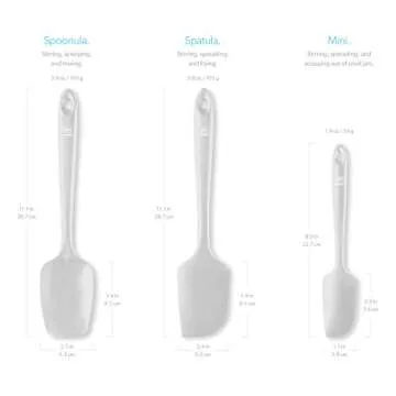 DI ORO Silicone Spatula Set - Rubber Kitchen Spatulas for Baking, Cooking, & Mixing - 600°F Heat-Resistant & BPA Free Silicone Scraper Spatulas for Nonstick Cookware - Dishwasher Safe (3pc, Stone)