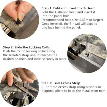 145Pcs Nylon Cable Tie Buckles for Automotive Use - Durable & Reliable