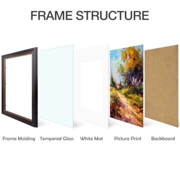 Golden State Art, 11x14 Black Photo Frame with Burgundy & Gold Trim, White Mat for 8x10 Pictures or Photos & Real Glass