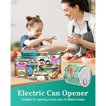 Electric Can Opener - Hands-Free Kitchen Gadget for All Sizes