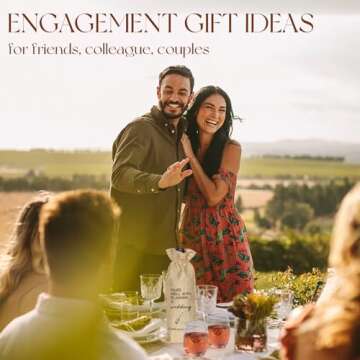 Elegant Engagement Gift Set for Couples Wine Glasses