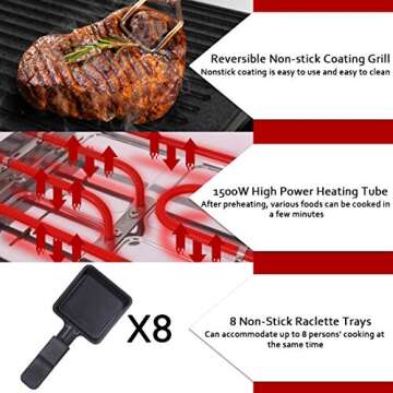 CUSIMAX Electric Grill - 2 in 1 Indoor BBQ & Cheese Maker