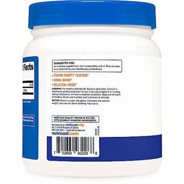 Nutricost L-Glutamine Powder Blue Raspberry 500 Grams