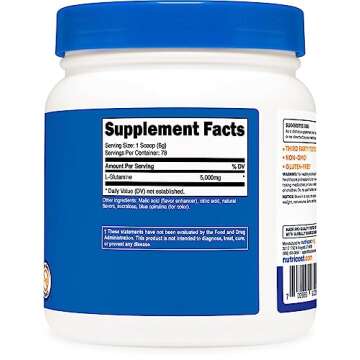 Nutricost L-Glutamine Powder (500 Grams) (Blue Raspberry)