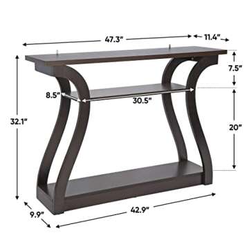 Elegant 3 Tier Console Table for Entryway and Living Room