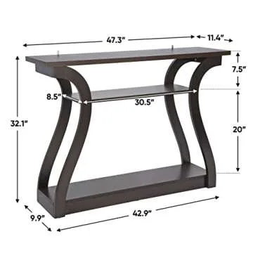 Elegant 3 Tier Console Table for Entryway and Living Room