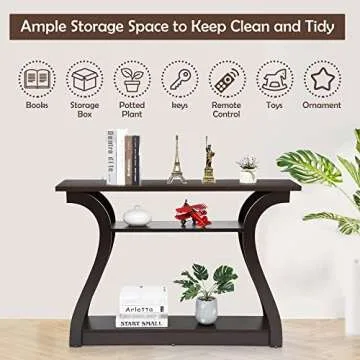 Elegant 3 Tier Console Table for Entryway and Living Room