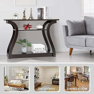 Elegant 3 Tier Console Table for Entryway and Living Room