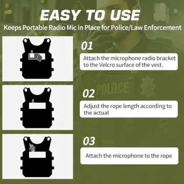 Ullnosoo Microphone Radio Holder, Mic Clip for Police, Super Strong Stitches No Breaking, Law Enforcement Radio Microphone Holder for Vest Accessories