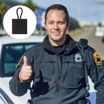 Ullnosoo Microphone Radio Holder, Mic Clip for Police, Super Strong Stitches No Breaking, Law Enforcement Radio Microphone Holder for Vest Accessories