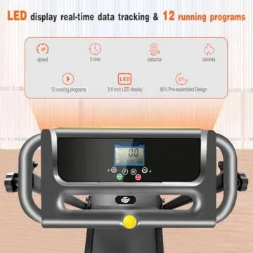 Folding Treadmill, 3.0HP Portable Foldable Treadmills for Home with 12 Preset Programs, LED Display, Compact Small Treadmill for Office, Walking Pad Treadmill, 300 LBS Capacity