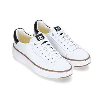 Cole Haan Women's Grandpro Topspin Sneaker, Black/Ivory/Cyber Yellow, 5