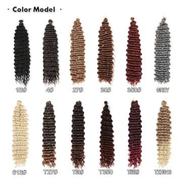 Deep wavy Crochet Hair Long Curly Crochet Hair for Women 22inch Ocean wave braiding hair Deep Twist Crochet Braids Synthetic Braiding Hair Extensions(22 inch, 1B)