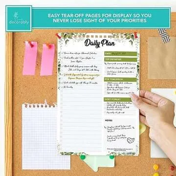 Decorably 52 Sheets Forest Undated Daily To Do List Notepad, 6.5x10in Spring-Bound Daily Planner for Priorities, Checklist, Agenda, Reminders, Notes