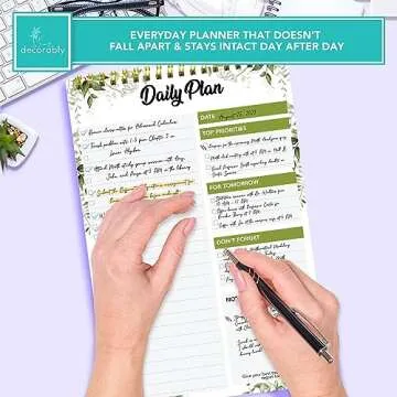 Decorably 52 Sheets Forest Undated Daily To Do List Notepad, 6.5x10in Spring-Bound Daily Planner for Priorities, Checklist, Agenda, Reminders, Notes