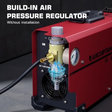 ARCCAPTAIN Plasma Cutter, [Large LED Display] 50Amps Cutter Machine with 110/220V Dual Voltage DC Inverter IGBT 1/2 Inch Clean Cut Post Flow and 2T/4T, for Beginners DIY