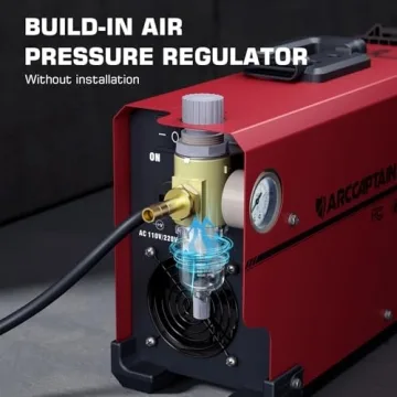 ARCCAPTAIN Plasma Cutter, [Large LED Display] 50Amps Cutter Machine with 110/220V Dual Voltage DC Inverter IGBT 1/2 Inch Clean Cut Post Flow and 2T/4T, for Beginners DIY