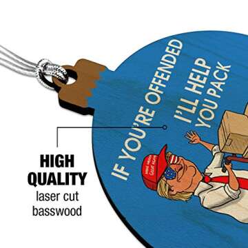 GRAPHICS & MORE Trump Offended Help You Pack Republican Funny Wood Christmas Tree Holiday Ornament