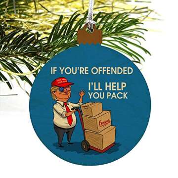 GRAPHICS & MORE Trump Offended Help You Pack Republican Funny Wood Christmas Tree Holiday Ornament