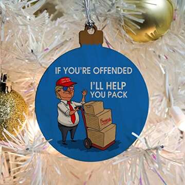 GRAPHICS & MORE Trump Offended Help You Pack Republican Funny Wood Christmas Tree Holiday Ornament