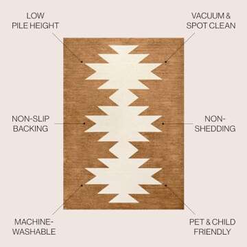 JONATHAN Y WSH110A-9 Chayton Minimalist Geometric Machine-Washable Indoor Area Rug