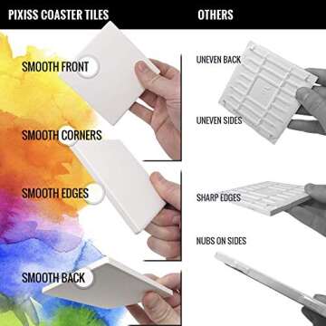 12 Pack Ceramic Tiles for Crafts Coasters, Round White Tiles Unglazed 4-Inches with Cork Backing Pad...