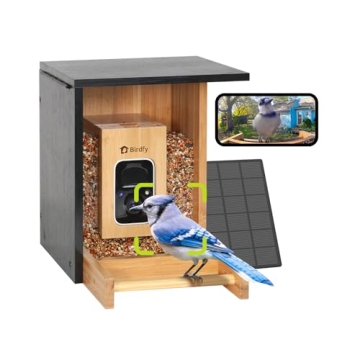 Birdfy AI Smart Bird Feeder with Camera, High-End Bamboo, Mini in Size, Solar Powered, Permanent AI ...
