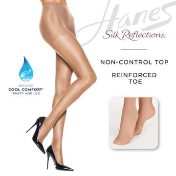 Hanes Silk Reflections Silky Sheer Pantyhose for All Occasions