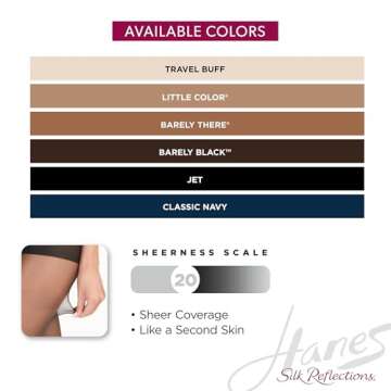 Hanes Silk Reflections Silky Sheer Pantyhose for All Occasions