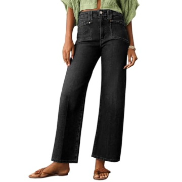 Astylish Womens Jeans High Waisted Straight Leg Loose Stretchy Lightweight Tummy Control Trendy Jean...