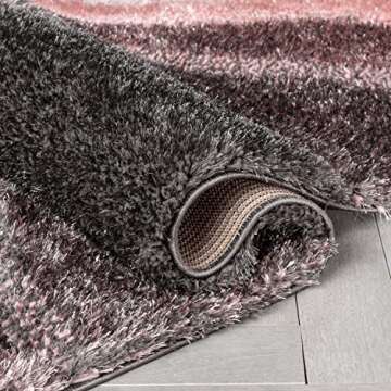 Well Woven Luze Blush Pink Hourglass Waves Geometric Thick Soft Plush 3D Textured Shag Runner Rug 2x7 (2'3" x 7'3")