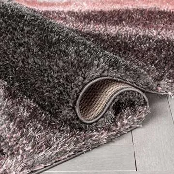 Well Woven Luze Blush Pink Hourglass Waves Geometric Thick Soft Plush 3D Textured Shag Runner Rug 2x7 (2'3" x 7'3")
