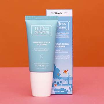 Selfless by Hyram Mandelic Acid & Rice Bran Gentle Exfoliating Serum. Phytic and Salicylic Acid Smooth Texture and Prevent Clogged Pores. For All Skin Types (1 fl oz)