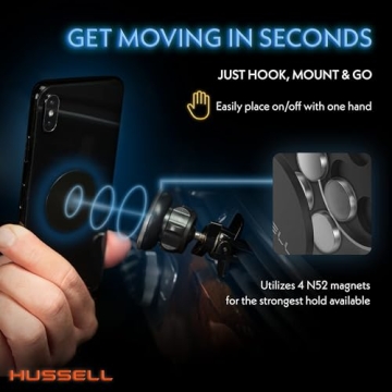 HUSSELL Magnetic Phone Car Mount | Adjustable Universal Holder