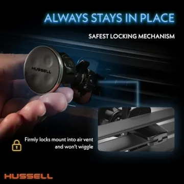 HUSSELL Magnetic Phone Car Mount | Adjustable Universal Holder