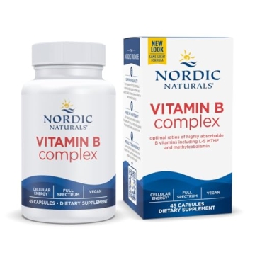 Nordic Naturals Vitamin B Complex - 45 Capsules Thiamine, Riboflavin, Niacin, B6 & B12, Folate, Biot...