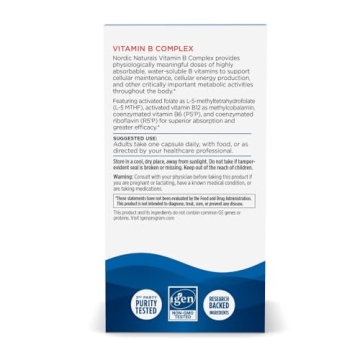 Nordic Naturals Vegan Vitamin B Complex Capsules for Health