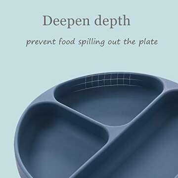 Silicone Baby Feeding Set-Baby Feeding Supplies with Suction Bowl＆Divided Plate＆Adjustable Bib＆Soft Spoon-BPA Free Tableware Self Feeding Set-Easily Clean Infant Training Eating Utensils (Green)