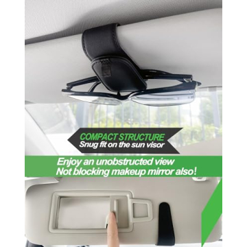Teoenix Car Sunglass Holder 2 Pack - Magnetic Clips