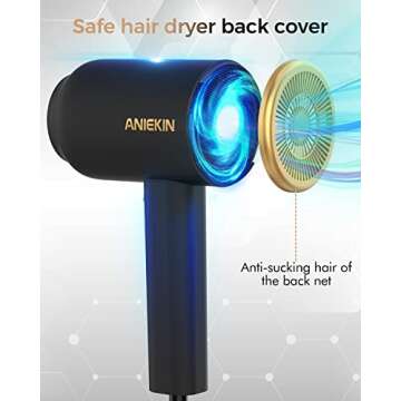 Anekien Travel Blow Dryer - Lightweight and Powerful