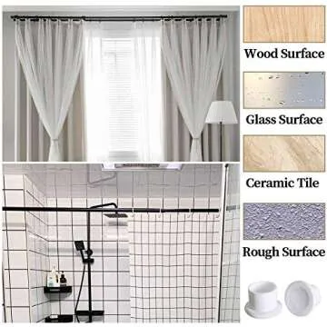 Room Divider Tension Curtain Rod For Windows 141 to 161 Inch Extra Long Tension Rods Outdoor Curtain Rod,Adjustable Spring Window Curtain Tension Rod Pressure Extendable Curtain Rod,White