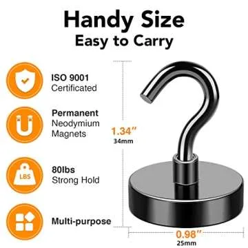 MIKEDE Magnetic Hooks for Cruise & Home - 80Lbs Capacity