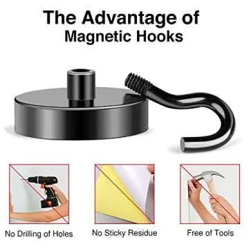 MIKEDE Magnetic Hooks for Cruise & Home - 80Lbs Capacity