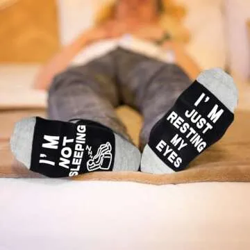 Dealswin Gifts for Dad Men: Birthday Gifts for Men Fathers Husband, I'm Not Sleeping I'm Just Resting My Eyes Socks Valentine's Day Gifts from Daughter Wife
