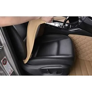 EDEALYN Ultra-Luxury PU Leather Car Seat Protection Cover Car Seat Cover for Most Four-Door Sedan&SUV,Single Seat Cover Without Backrest 1PCS (W 20.8× D 21× T 0.2inch) (3D-Beige)