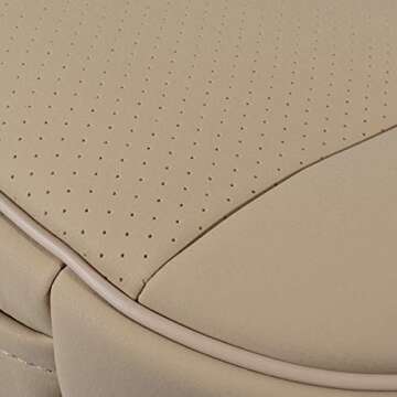 EDEALYN Ultra-Luxury PU Leather Car Seat Protection Cover Car Seat Cover for Most Four-Door Sedan&SUV,Single Seat Cover Without Backrest 1PCS (W 20.8× D 21× T 0.2inch) (3D-Beige)