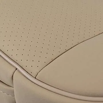 EDEALYN Ultra-Luxury PU Leather Car Seat Protection Cover Car Seat Cover for Most Four-Door Sedan&SUV,Single Seat Cover Without Backrest 1PCS (W 20.8× D 21× T 0.2inch) (3D-Beige)