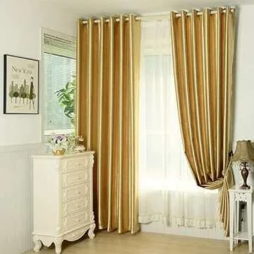 MYRU 1 Panel Gold Curtain for Living Room Bedroom Grommet Top Golden Curtain for Window